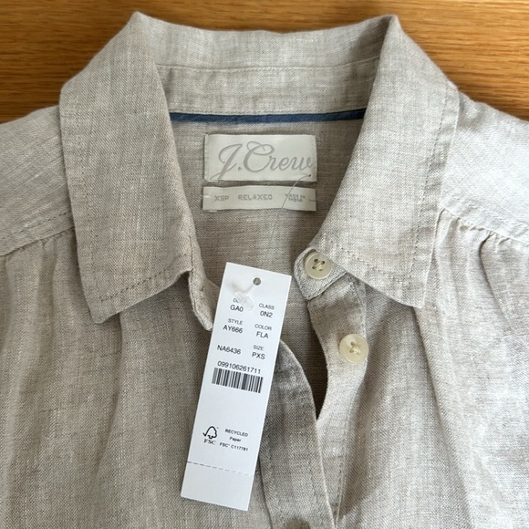 J.CREW BUTTON DOWN LINEN SHIRT, XSP - Picture 4 of 11